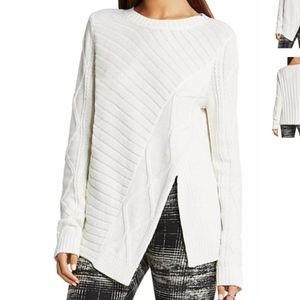 Bcbgeneration ASYMMETRICAL CABLE KNIT SWEATER